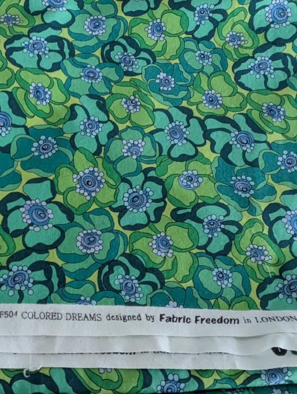 Rare "Colored Dreams" by Fabric Freedom, London - 2 Remnant Pieces Unused - 3 Yd